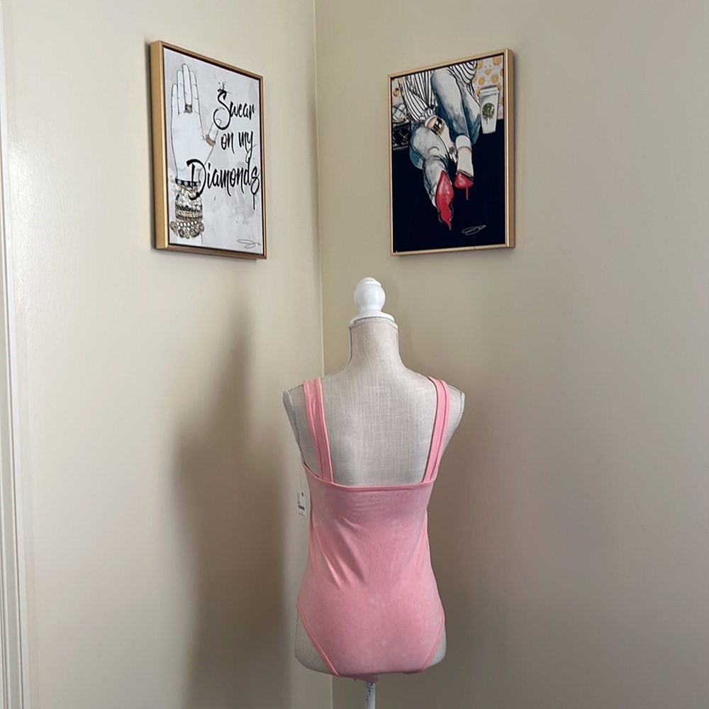 Free People Seamless Tank Bodysuit In Washed Pink - Picture 8 of 12